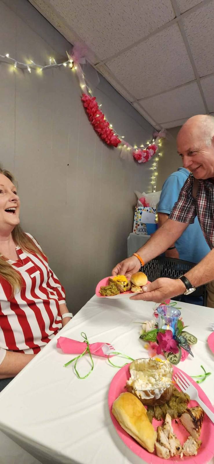 Couple at church dinner